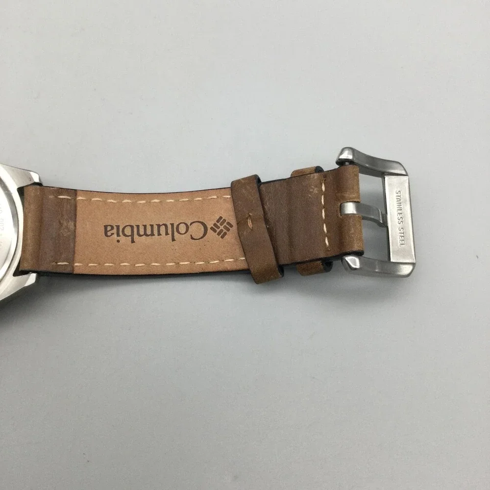Columbia CSS10-002 Mens Watch 42mm Blue Dial Brown Leather Band New Battery - Picture 11 of 15